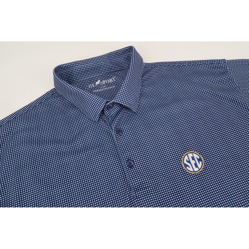 HL Sport Polo Shirt Mens XL Blue SEC South Eastern Conference Performance Checks